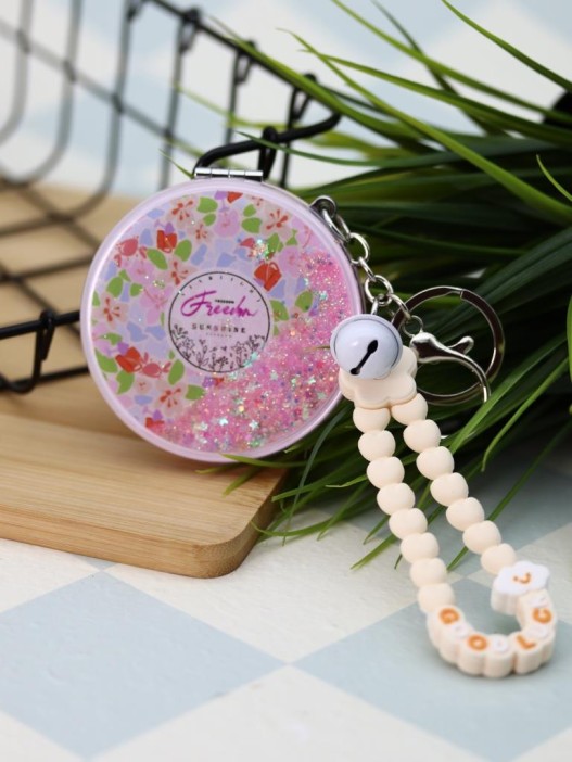 Зеркало-шейкер раскладное с брелоком &quot;Fresh&quot;, белое (7*7 см) 