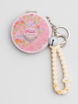 Зеркало-шейкер раскладное с брелоком "Fresh", белое (7*7 см)