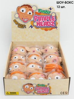 Мялка - антистресс «Zombie heads», шоубокс 12 шт.