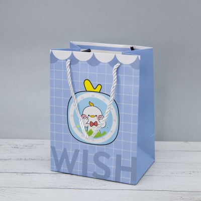 Пакет подарочный (XS) "Wish duck", blue (19.5*14.5*9.5)