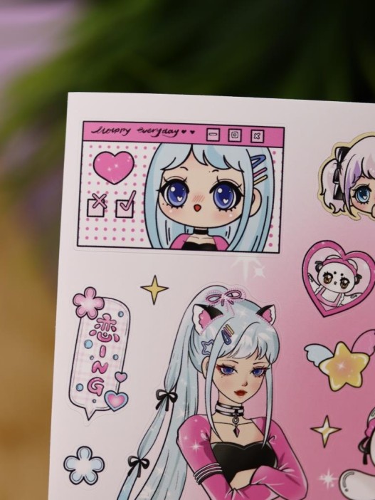 Наклейки&quot; Anime pink&quot; (22*12 см) 