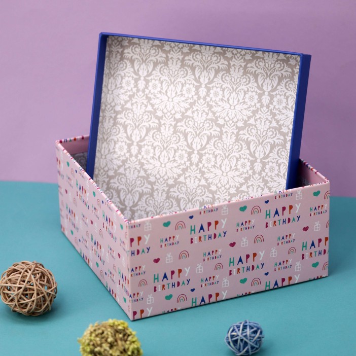 Набор подарочных коробок 3 в 1 «Happy birthday», 15*15*6.5-17*17*8-19*19*9.5 