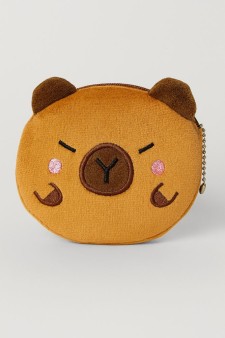 Кошелёк плюшевый "The capybara is sleeping", brown (10*10 см)