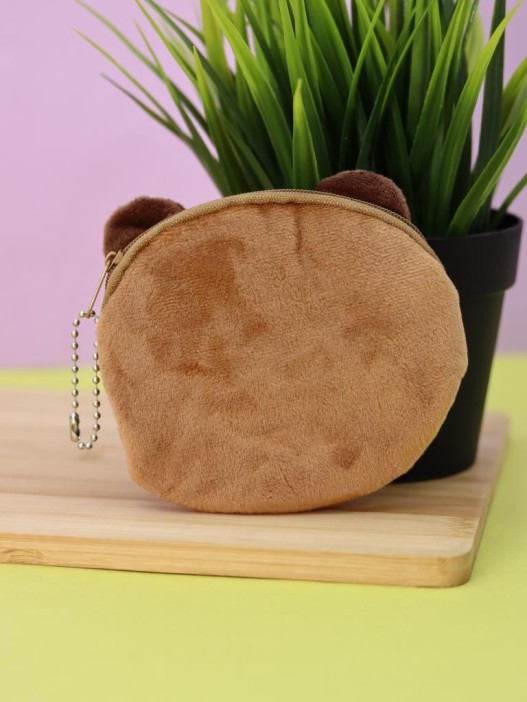 Кошелёк плюшевый &quot;The capybara is sleeping&quot;, brown (10*10 см) 