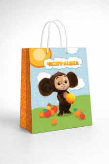 Пакет подарочный XXL 33.5*40.6*15.5см "Чебурашка. Облака"