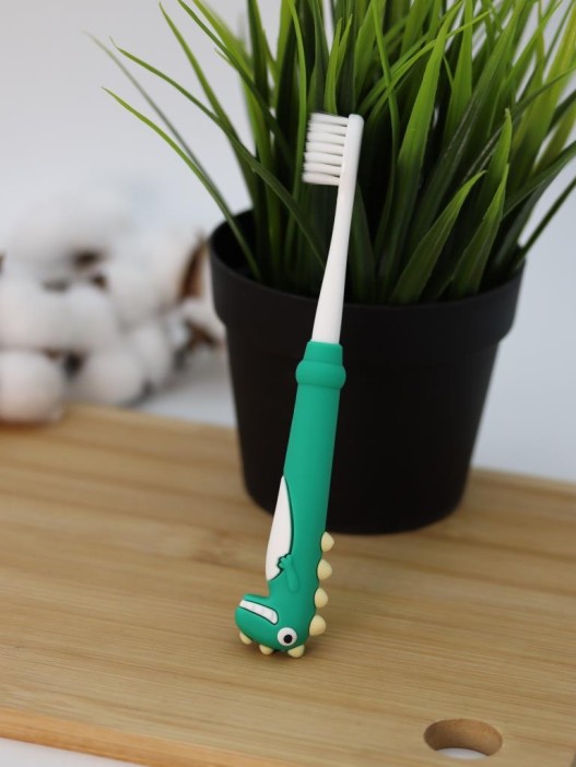 Зубная щётка для взрослых iLikeGift &quot;Tiny Rawr&quot;, green (10 см) 