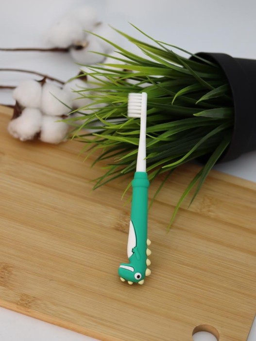 Зубная щётка для взрослых iLikeGift &quot;Tiny Rawr&quot;, green (10 см) 