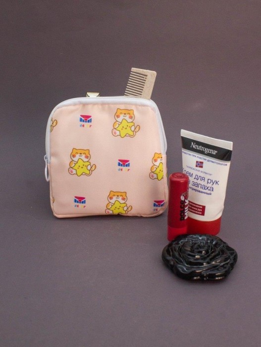 Косметичка &quot;Lovely day&quot;, orange (12.5*12.5 см) 