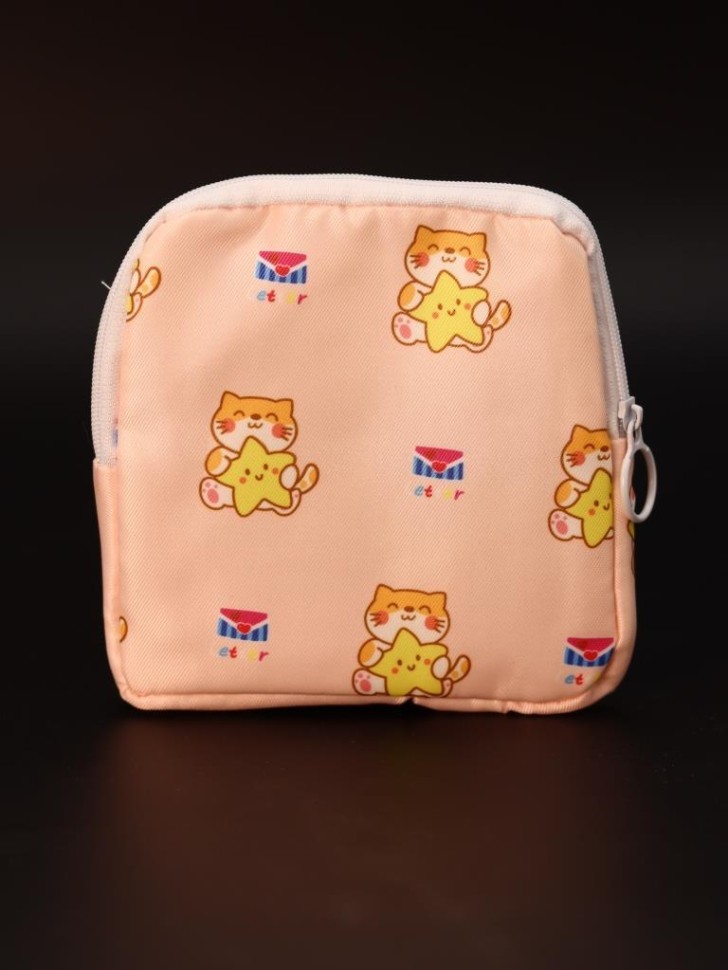 Косметичка "Прекрасный день", оранжевая (12,5*12,5 см)