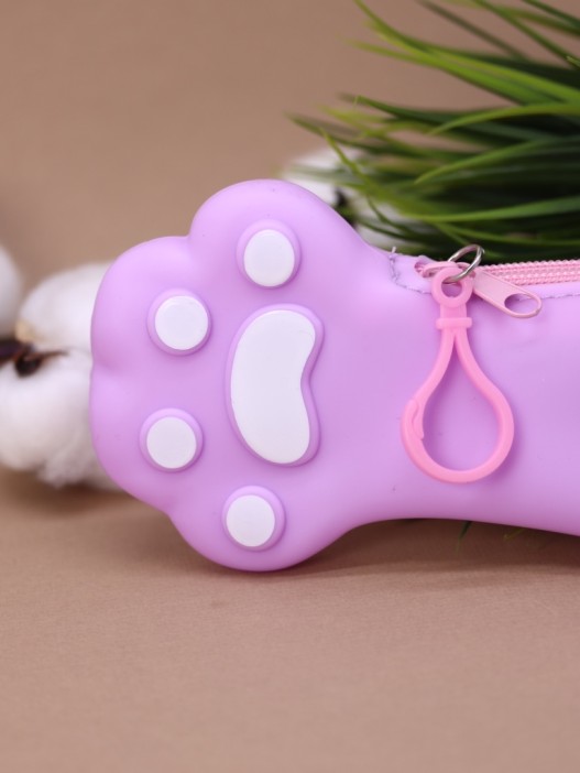 Пенал силиконовый "Тигровая лапа", фиолетовый 