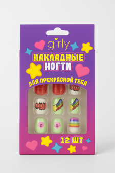 Накладные ногти GIRLY "Розовые мечты", 12 шт., с клеевыми пластинами