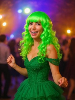 Парик карнавальный "Vivid", green (50 см)