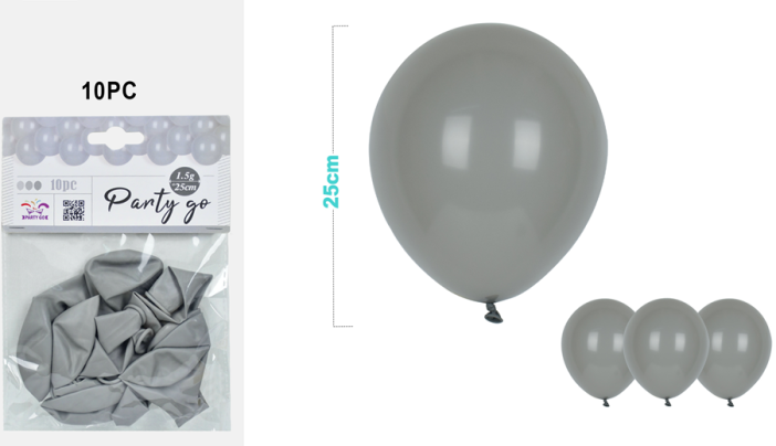 Набор воздушных шаров 10 шт. &quot;Unified joy pack&quot;, premium gray (25 см) 