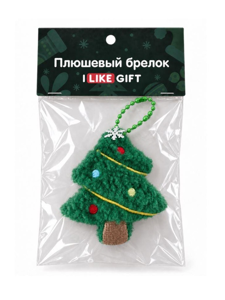 Плюшевый брелок iLikeGift "Новогодняя ёлочка", зелёный