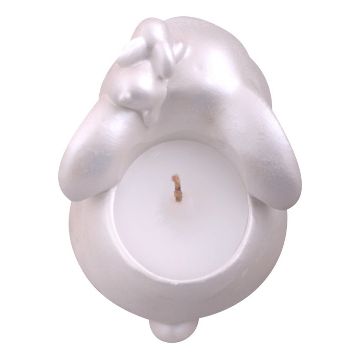 Свеча декоративная с подсвечником &quot;Зайки&quot; (12х8х9,5см) 