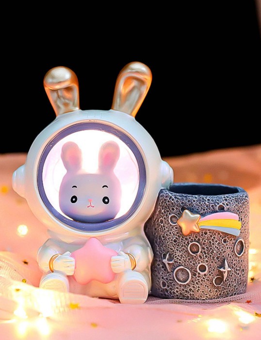 Ночник - подставка для канцелярских принадлежностей «Wendy Rabbit», pink star 