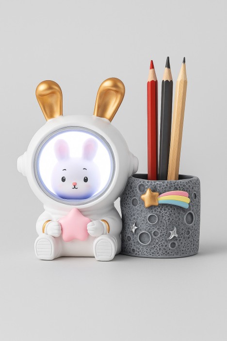 Ночник - подставка для канцелярских принадлежностей «Wendy Rabbit», pink star 