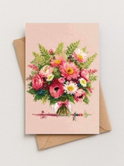 Набор двойных открыток 5 шт. «Букет цветов», 10*15 см