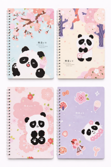 Блокнот на кольцах A5 в линейку, 60 листов "Funny panda", mix