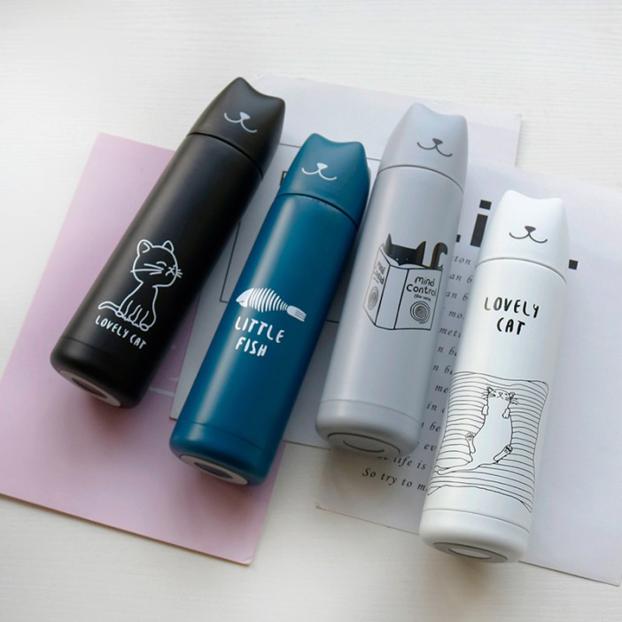 B-BW21-Z ТЕРМОС "Cat Head" black 500ml 