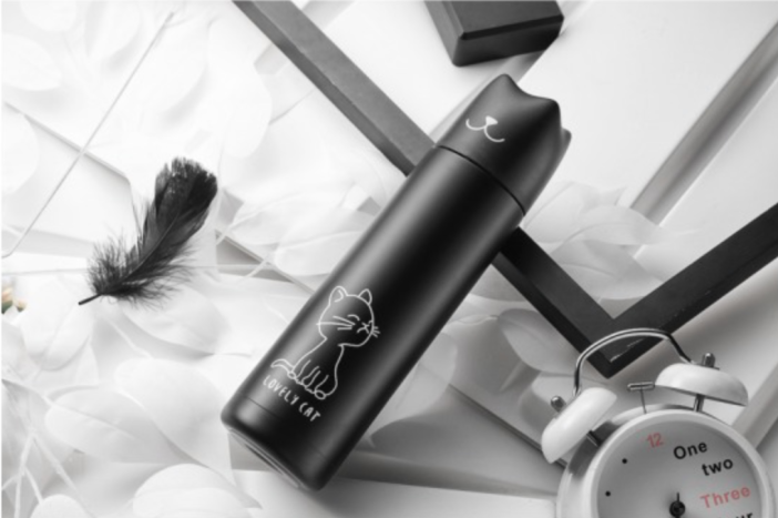 B-BW21-Z ТЕРМОС "Cat Head" black 500ml 