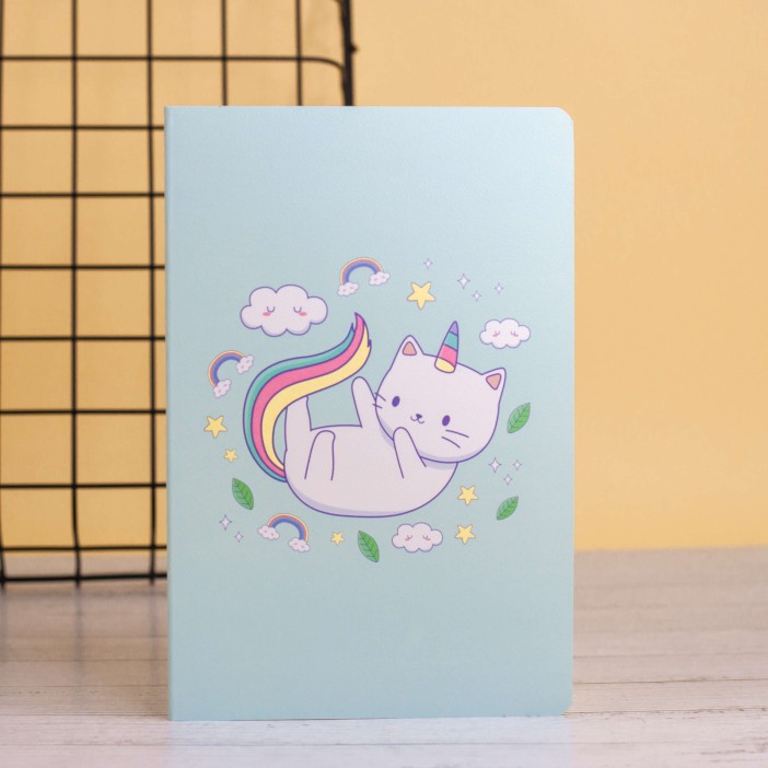 Тетрадь (A5) "Catcorn one", green (13.5*20.5) 