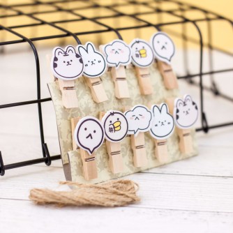 Прищепки "Animal faces", white