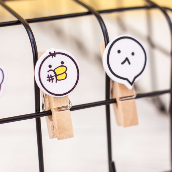 Прищепки "Animal faces", white 