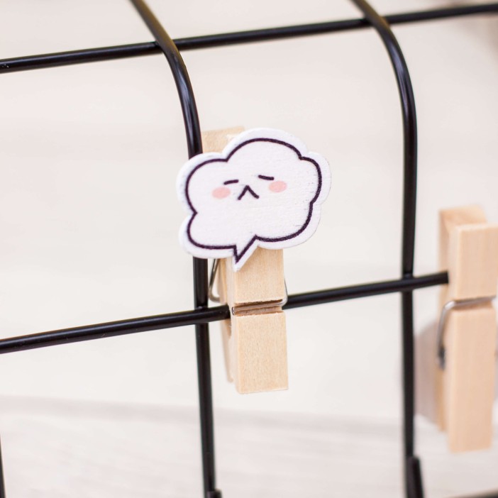 Прищепки "Animal faces", white 