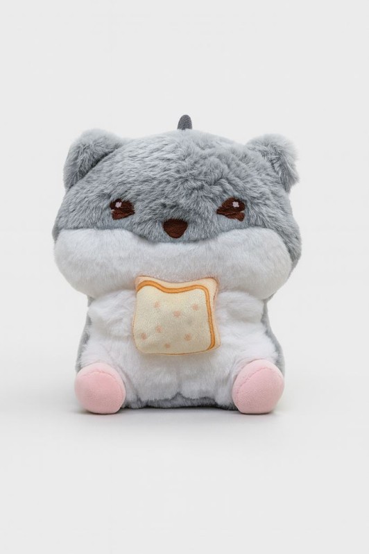 Мягкая игрушка &quot;Hamster breakfast&quot;, gray, 20 см 
