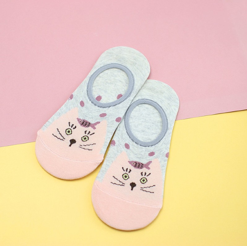 Носки &quot;Кот с рыбой&quot;, white 