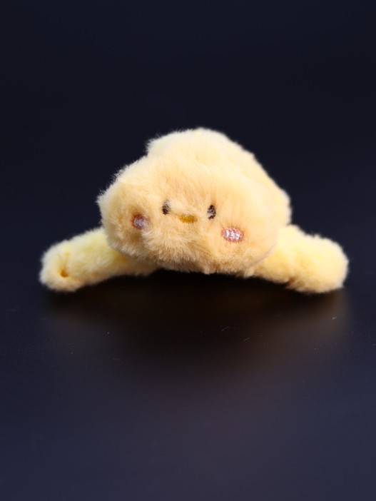 Заколка-краб "Цыпленок", желтая (14 см) 