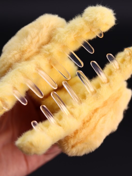 Заколка-краб "Цыпленок", желтая (14 см) 