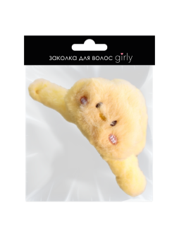 Заколка-краб "Цыпленок", желтая (14 см)