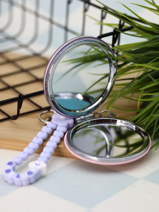 Зеркало-шейкер раскладное с шнурком &quot;Fresh&quot;, голубое (7*7 см) 