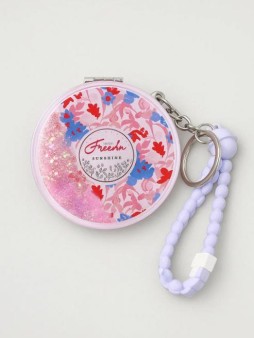 Зеркало-шейкер раскладное с шнурком "Fresh", голубое (7*7 см)