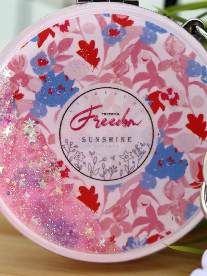 Зеркало-шейкер раскладное с шнурком "Fresh", голубое (7*7 см)