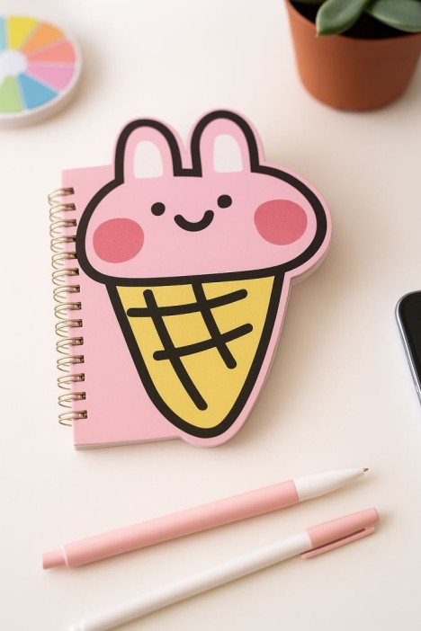 Блокнот на спирали (B6) &quot;Bunny ice cream&quot; (13*18) 