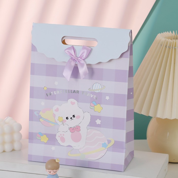 Пакет подарочный (XS) &quot;Nice bear&quot;, purple (16.5*12.5*6) 