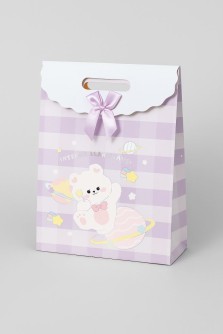 Пакет подарочный (XS) "Nice bear", purple (16.5*12.5*6)