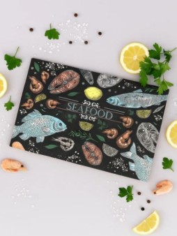 Разделочная доска "Рыбное ассорти", (29х17 см)