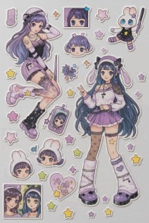 Наклейки&quot; Anime lilac&quot; (22*12 см)