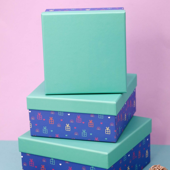 Набор подарочных коробок 3 в 1 «Gift», 15*15*6.5-17*17*8-19*19*9.5 