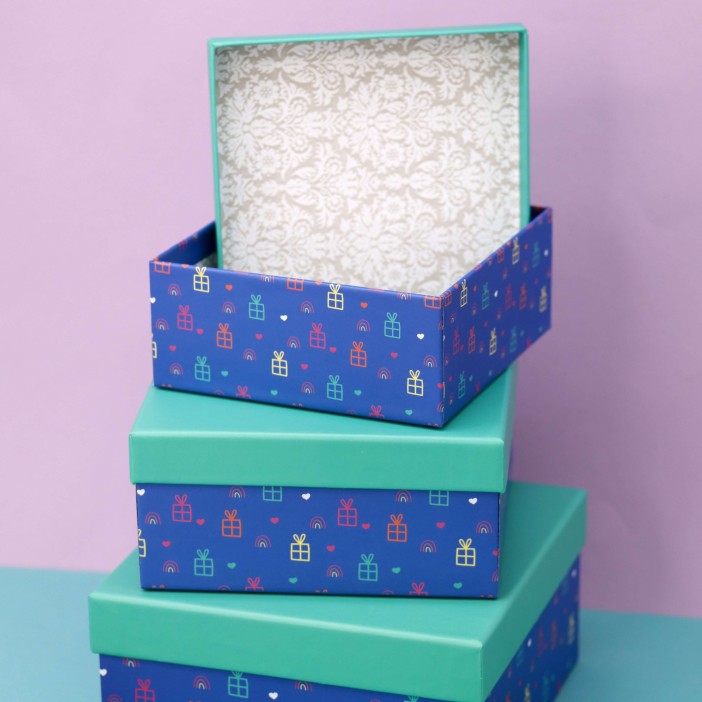 Набор подарочных коробок 3 в 1 «Gift», 15*15*6.5-17*17*8-19*19*9.5 