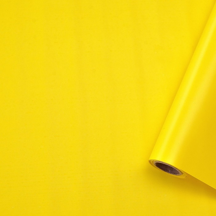 Пленка матовая  однотонная двухсторонняя желтая 48см*10м/50мкр 