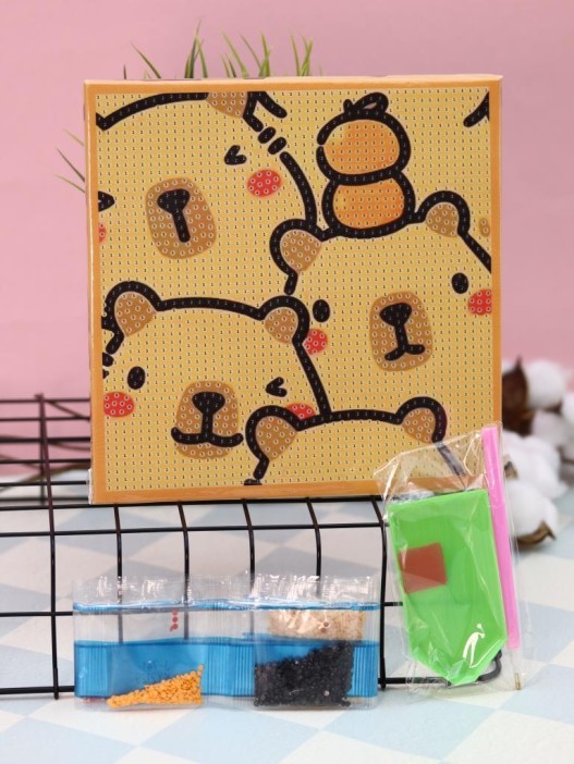 Алмазная мозаика на подрамнике Draw Me! «Many capybaras», (20*20 см) 