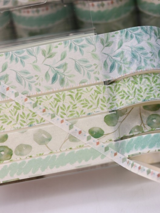 Набор декоративного скотча 10 шт. &quot;Flower power&quot;, green, шоу-бокс 8 шт. 