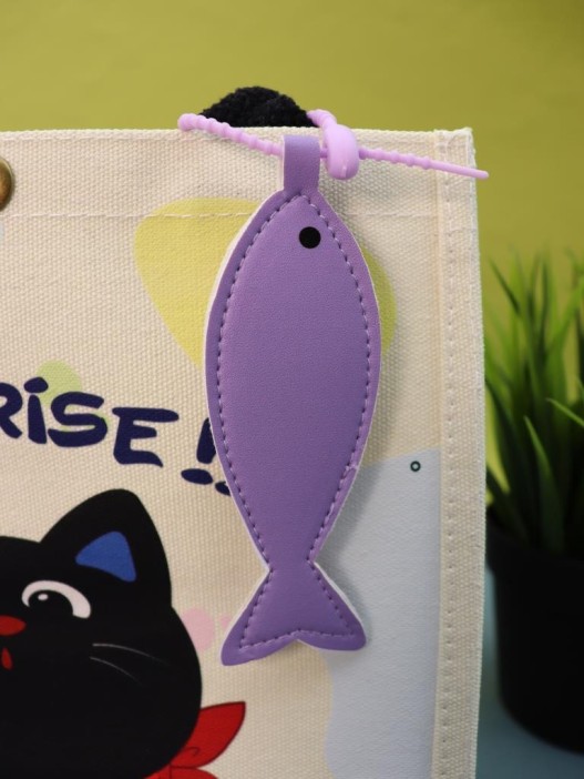 Сумка шоппер &quot;Сat with fish&quot;, white (23.5*10*21 см) 