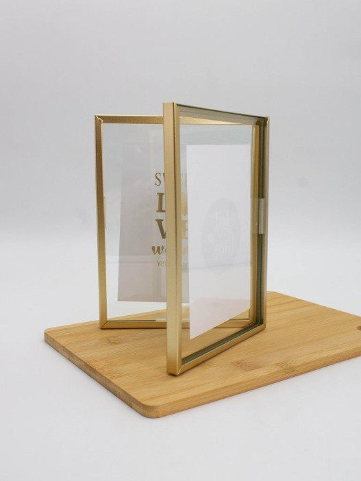 Фоторамка раскладная на 2 фото «Writings», металл (10*15 см) 