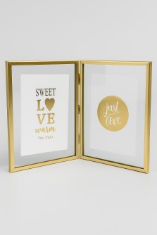 Фоторамка раскладная на 2 фото «Writings», металл (10*15 см)